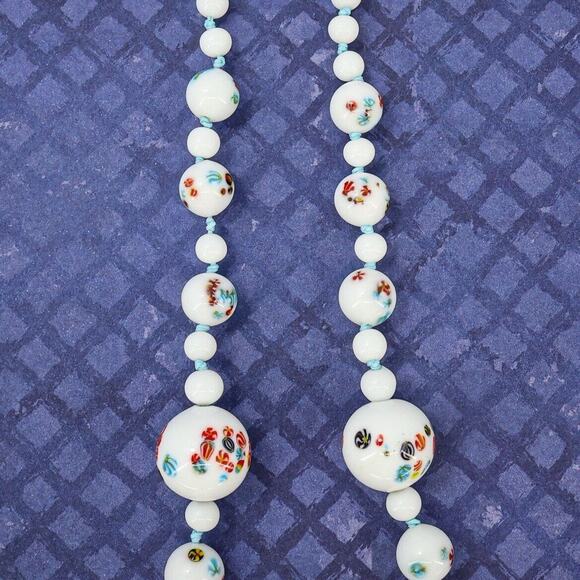 Vintage Statement Japanese Tombo Bead Necklace Up To 13 MM Restrung Handknotted - Picture 7 of 9
